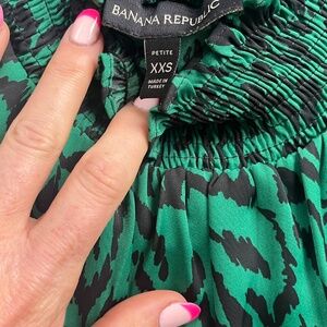 Emerald Green Leopard Silk Dress